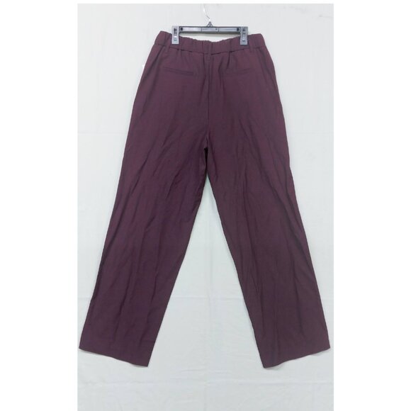 NWT A New Day Women's 6 Burgundy High-Rise Pleat Front Straight Trousers Pants - Picture 9 of 11